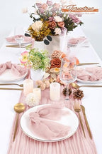 100 Pieces Cloth Napkins Pink Dinner Cheesecloth Napkins for Wedding,Wrinkled Cloth Napkins Bulk for Home Party Rustic Table Decoration, 17 x 17 Inch - Image 7
