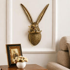 UITWMKTG Gold Rabbit Head Wall Decor - Modern Animal Wall Sculpture, Bunny Wall Art for Living Room, Bedroom, Office, Gold Wall Hanging Home Decoration - Image 4