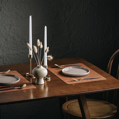 DOLOPL Placemats Set of 12, Reversible Dual-Color Faux Leather Place Mats - Image 4