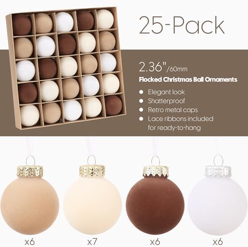 Sea Team 25-Pack Flocked Velvet Christmas Ball Ornaments, Baking Time - Image 3