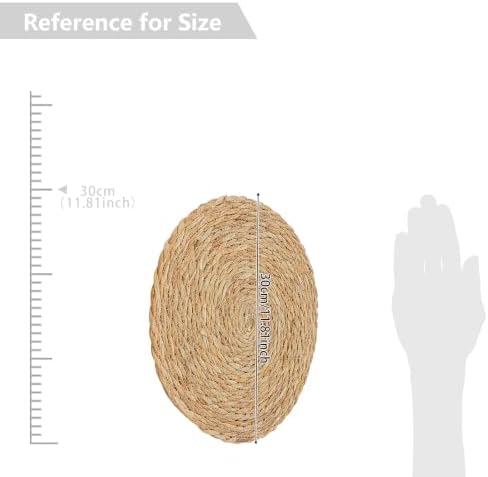 50 PCS Round Woven Placemats, 12 Inch Natural Bulrush Table Mats - Image 2