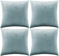 GIGIZAZA Decorative Throw Pillow Covers 20 x 20, Grey Blue Sofa Pillow Covers Velvet, Set of 4 Decor Square Cushion Covers by GIGIZAZAFocusingonhomedecoration