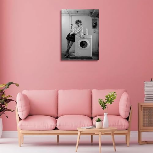 Laundry Prints,Utility Room Prints,Bathroom Print, Ironing Print,Black And White Art,Utility Room Accessories,Funny Laundry Room Wall Art,Women Art Print,Modern Laundry Room Decor16x24inch Framed Art - Image 3