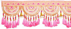 Decorative Toran Door Hanging Artificial Velvet Cloth Bandanwar Beads Wall Toran Wall Hanging Indian Traditional Festival Main Door Entrance Window Home Temple Living Room Valance (Size:-36")(Pink) - Image 4