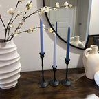 Vintage Metal Candlestick Holders, Set of 3 Black Candle Holders for Candlesticks Antique Taper Candle Stand Candle Sticks Holder for Housewarming Wedding Mantelpiece Table Centerpiece Decor - Image 2