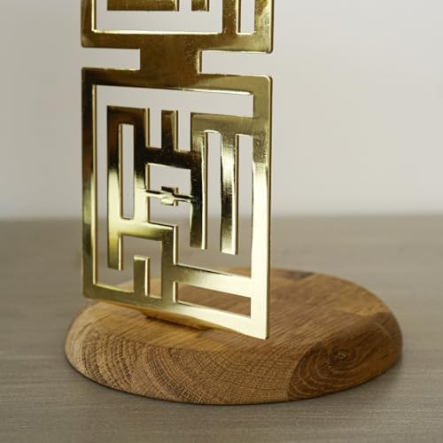 Metal Candle Holder Islamic Table Decor Subhanallah Alhamdulillah Allahu Akbar Tabletop Decor Ramadan Decorations Eid Gift Shiny Gold 13.4" | 34 cm - Image 4