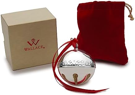 Wallace Silver-Plated Sleigh Bell Ornament 2023-53rd Edition Annual Collectible with Gingerbread Man and Christmas Tree Design, Handcrafted in USA, Includes Gift Box and Velvet Pouch - Image 3