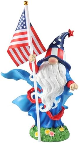 4th of July Decorations Patriotic Gnome Statue Holding American Flag, 250 Years America Faceless Garden Gnome Decor for Indoor Outdoor Patio Yard Lawn, Independence Day Memorial Day USA Merchandise - Image 7