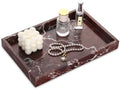 Marble Bathroom Vanity Tray, Rosso Lepanto, 12"x 8" x1.2" by HESHIBI