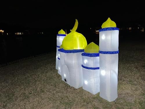 Islamic Holiday Decor Mosque Masjid Ramadan Eid Inflatable - Festive Decoration for New Year Celebrations Sturdy Sand-Fillable Bags Home Muslim Housewarming, Decoratives, Hajj, Dinner, Parties (White) - Image 2