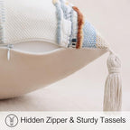 decorUhome Cream White and Light Blue Throw Pillow Covers 18x18 Set of 2 - Image 5