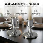 Silver Wine Glass Metal Candlestick Holders - Vintage Modern Metal Taper Candle Holders, Decorative Centerpiece for Table Mantel, Wedding Kitchen Home Decor, Wedding Gift,18Pcs - Image 7