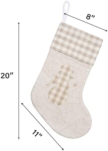GEXWORLDWIDE GEX Christmas Stockings for Family 20" Large Plaid Xmas Stockings Classic Bohemian Style Fireplace Decorations Hanging Ornament (5 Pack) - Image 3