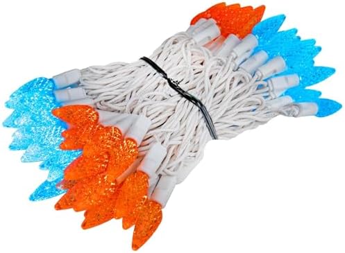 Novelty Lights 24FT 70 LED C6 Mardi Gras String Lights, Teal & Orange - Image 5