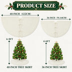 36 Inch White Knitted Christmas Tree Skirt Small Thick Cable Knit Round Cream for 4ft 5ft Tree Rustic Farmhouse Neutral Christmas Decor Tree Base Cover Xmas Home Decor (White-03) - Image 3