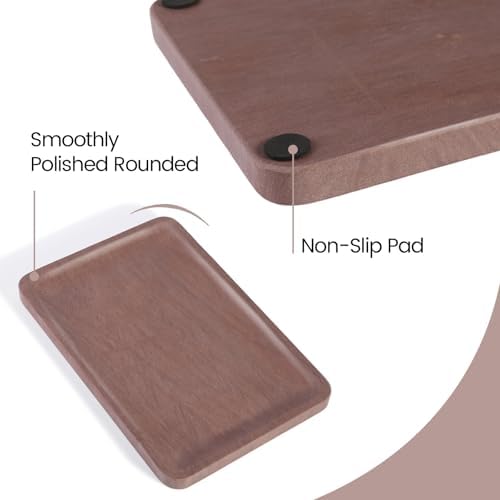 Karibiber Marble Vanity Tray, 11.8in Sandstone Bathroom Kitchen Tray for Countertop, Decorative Dresser Organizer, Perfume Storage, Jewelry Holder, Brown Stone Gift for Man - Image 2