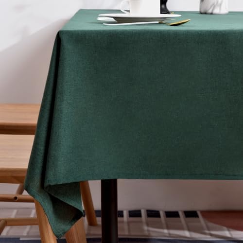 BALCONY & FALCON Rectangle Table Cloth Waterproof Dark Green 91"x132" by BALCONYFALCON
