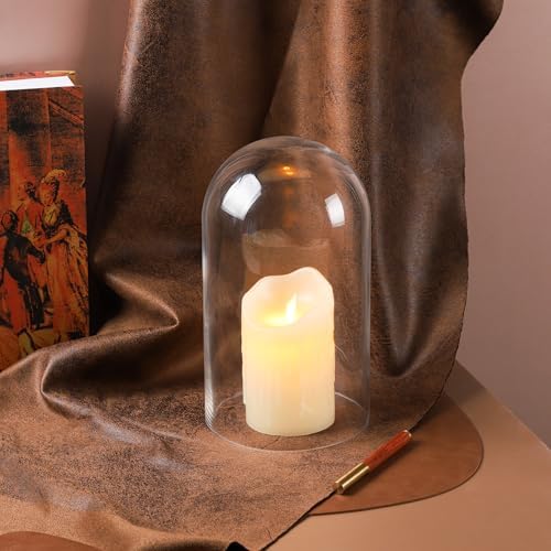 10" Tall Clear Glass Display Cloche, Dome Shape for Terrarium, Plants, Trinkets, Cakes, Figurines, LED Light String, Candle. Cloche Glass Dome, Bell Jar Display Case (1, 5.5"x10") - Image 5