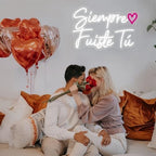 Siempre Fusite Tú LED Neon Sign Transparent Acrylic Light Decor for Wedding Birthday Party Wall Home Bedroom Room Art Decoration with USB Light Modulator 5V - Image 5
