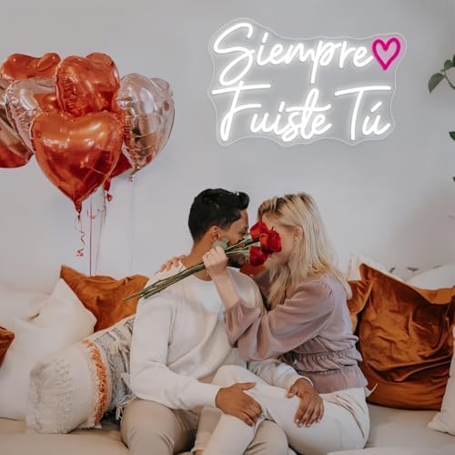 Siempre Fusite Tú LED Neon Sign Transparent Acrylic Light Decor for Wedding Birthday Party Wall Home Bedroom Room Art Decoration with USB Light Modulator 5V - Image 5
