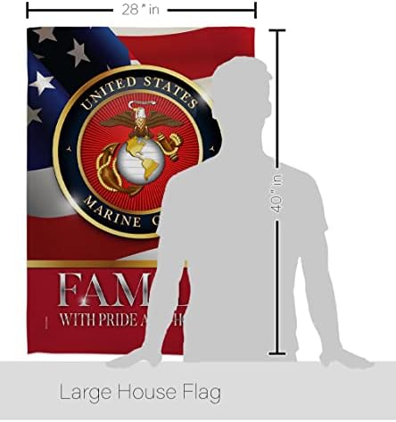 US Marine Family Honor House Flag - Pack Armed Forces Corps USMC Semper Fi United State American Military Veteran Retire Official Support Our Troops - Garden Yard Gift Double-Sided 28 X 40 - Image 2