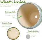 Ceramic Pots for Plants, 10+8+6 Inch Ceramic Planter Indoor, Green - Image 6