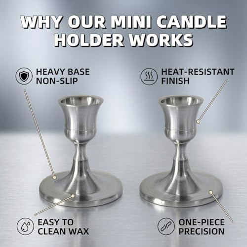 Silver Wine Glass Metal Candlestick Holders - Vintage Modern Metal Taper Candle Holders, Decorative Centerpiece for Table Mantel, Wedding Kitchen Home Decor, Wedding Gift,18Pcs - Image 6