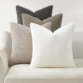 Topfinel Neutral Grey Pillow Covers Set of 4,Boho Sofa Throw Pillows Covers for Couch-Multi Combo 20" x 20" Set of 4-Corduroy Textured Fun Holiday Home Decor Euro Shams by Topfinel