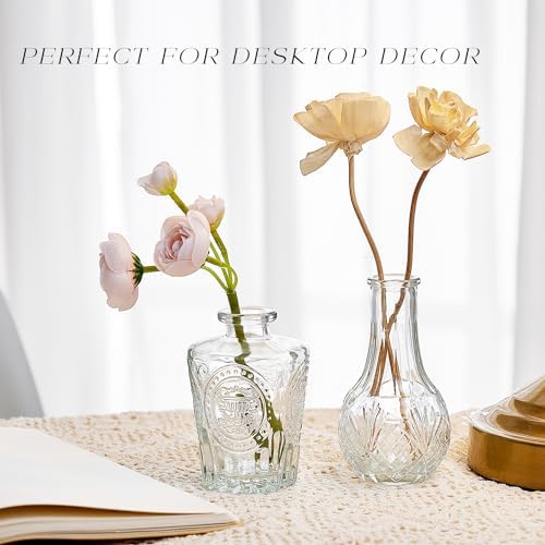 Glass Bud Vase Set of 24, Small Flower Vases, Glass Vases for Centerpieces, Vintage Home Table Decorations Bud Vases (24 Pcs, Clear) - Image 7