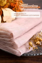 100 Pieces Cloth Napkins Pink Dinner Cheesecloth Napkins for Wedding,Wrinkled Cloth Napkins Bulk for Home Party Rustic Table Decoration, 17 x 17 Inch - Image 4