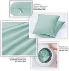 Nestl Throw Pillow Covers, Cozy Velvet Decorative Autumn Pillow Covers 22 x 22 Inches, Soft Solid Couch Pillow Covers for Sofa, Bed and Car, Set of 2 - Aqua Light Blue - Image 3