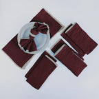 FINGERCRAFT Lace Cloth Napkins, Cotton Gauze, Set of 12, 20x20 in,Chocolate - Image 2