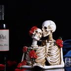 Skull Decor Halloween Decoration: Skeleton Couple Figurines Resin Gothic Statues Vintage Home Decor for Shelf Table Mantel Collectible Wedding Gift (D) - Image 5