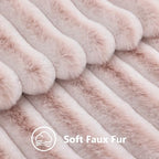 decorUhome Fall Faux Fur Throw Pillow Covers 26x26 Set of 2 Pink White - Image 3