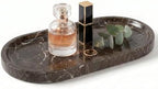 YKAJO Dark Emperador Oval Marble Tray, 9.8x4.7 Vanity Perfume Organizer by YKAJO