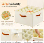 Foyego Wine Glass Storage Box, 2 Pack, Beige - Image 3
