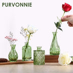 Hunt Green Glass Bud Vases Set of 10, Wedding Table Centerpiece - Image 3