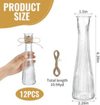 12 Pack Glass Bud Vases, 8.5" Ribbed Tall Bud Vases for Centerpiece Decor - Image 2