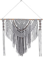 Deco 79 Cotton Macrame Wall Decor with Beaded Tassels, 36" x 1" x 46", Gray by Unknown