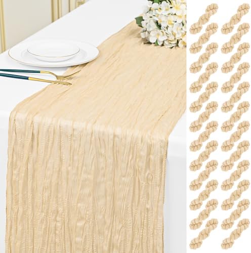 24 Pack Beige 10Ft Cheesecloth Table Runner by Unknown
