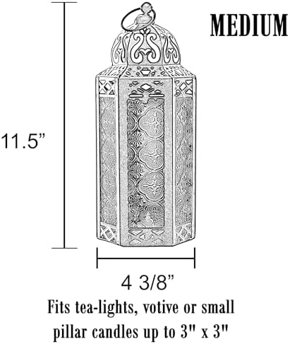 Vela Lanterns Decorative Indoor Fairy Light Candle Holder, Green, M, 2-Pack - Image 7