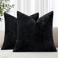 decorUhome Soft Chenille Black Throw Pillow Covers 22X22 Set of 2 by decorUhome