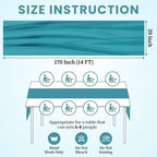 MDS Pack of 5 | Peacock Blue | 10ft Chiffon Table Runner 29x170 Inches Long Romantic Rustic Sheer Gauze Runner for Wedding Bridal Shower Birthday Banquets Engagement Spring Easter Boho Decorationss - Image 3