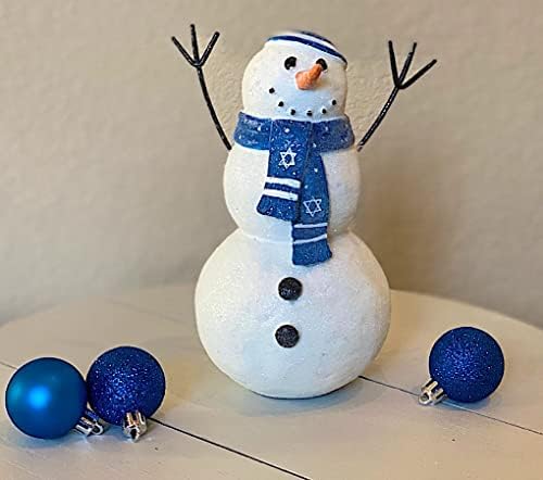 Hanukkah Jewish Snowman Figurine Collectible Decor Winter Decoration 7.5" (Snowman Tall) - Image 2