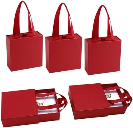 40 pcs paper boxes 9 x 9 x 3.5 cm, red luxury gift storage, jewelry gift storage box for earrings necklaces bracelets rings by PUPPYSEW