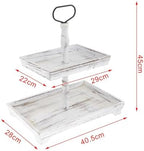 Tiered Tray Wooden Dessert Plate Serving Tray Display Stand Fruit Snack Holder Layered Wood Suitable for Dinning Room Gift Home Parties, Rectangle - Image 2