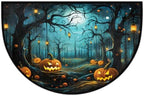 Halloween Pumpkin Forest Door Mat for Indoor Entrance Half Round Doormat Door Mats Absorbent Welcome Mats 24" x 36" Floor Mats Non-Slip Entryway Rug for Home Bathroom - Image 5