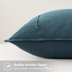 MIULEE Decorative Linen Euro Sham Pillow Covers 22x22 Inch Blue - Image 3