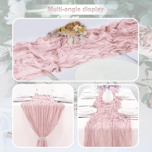 10 Pack Valentines Cheesecloth Table Runner 35x120 Inch 10Ft Rustic Gauze Cheese Cloth Table Runner Sheer Cheesecloth Table Runners for Wedding Party Bridal Shower Decoration - Image 5