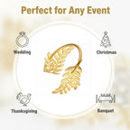 100 Pcs Gold Napkin Rings Bulk Delicate Napkin Holder for Dining Wedding Party Banquet Table Decroration Christmas and Daily Use - Gold Wheat - Image 4